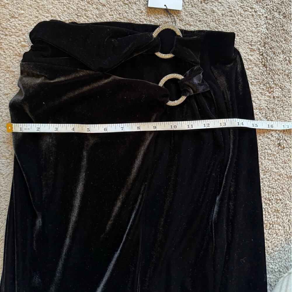 SIZE XS - RHINESTONE RING VELVET MIDI SKIRT - BRAND NEW WITH TAG - Picture 3 of 10